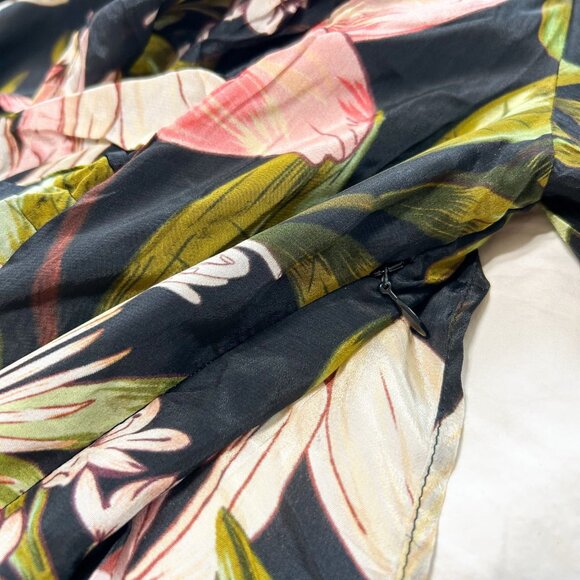 NWOT Farm Rio Black Surreal Flowers One-Shoulder Maxi Dress XS - Picture 11 of 12